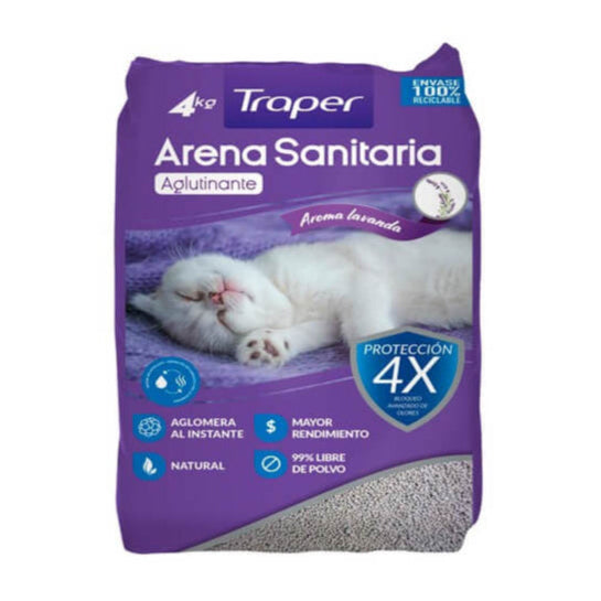 Arena Sanitaria para Gatos Lavanda 4Kg - Traper