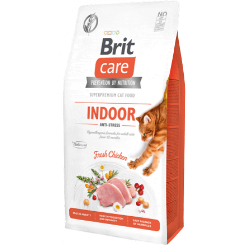 Alimento para Gato Brit Care Grain Free Indoor Anti Stress 7 Kg
