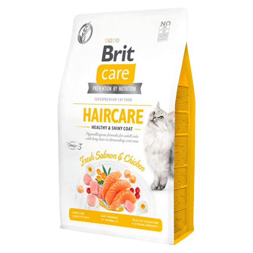 Alimento para Gato Brit Care Grain Free Hair Care Healthy & Shiny 2 Kg