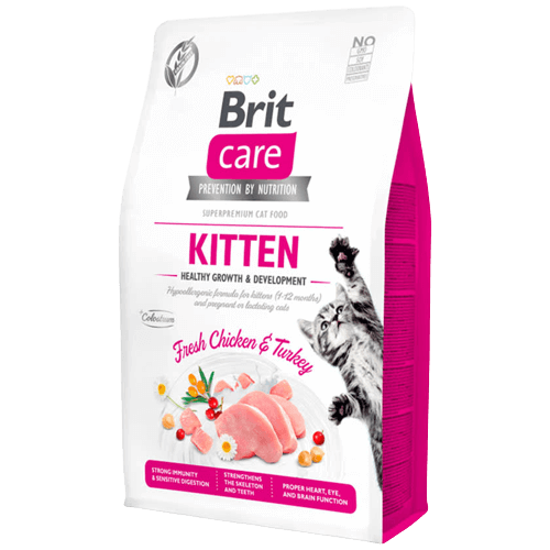 Alimento para Gato Brit Care Grain Free Kitten Healthy Growth 7 Kg