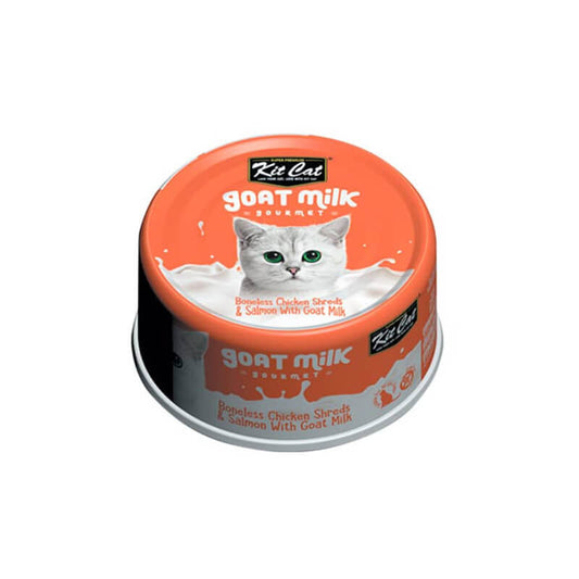 Lata Kit Cat Goat Milk Gourmet - Pollo y Salmón 70g