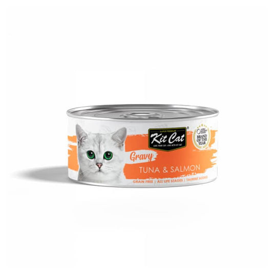 Lata Kit Cat Gravy - Atún y Salmón 70g