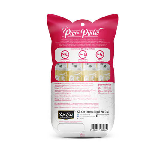 Kit Cat PurrPuree Atún y Pescado Ahumado (4x15g)