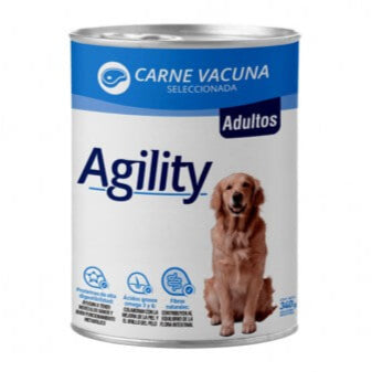 Lata Agility Perro Adulto Carne de Vacuno 340g