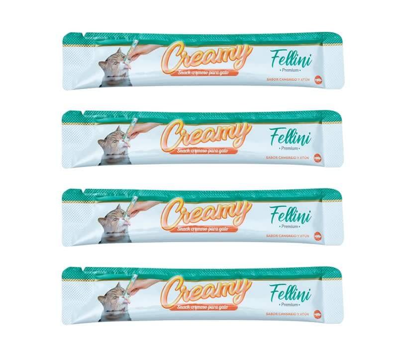 Snack para gatos Creamy Cangrejo y Atún 60g - Fellini