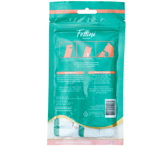 Snack para gatos Creamy Cangrejo y Atún 60g - Fellini